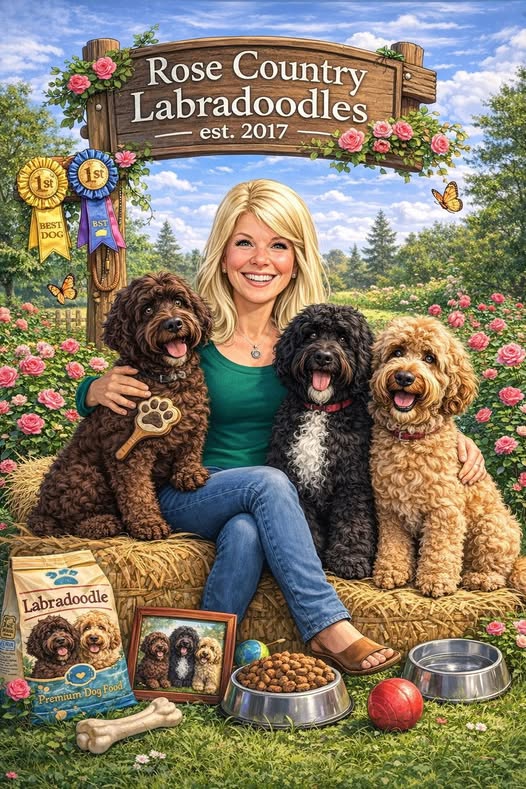 Rose Country Labradoodles est. 2017 — Ashlea with her beloved Labradoodles